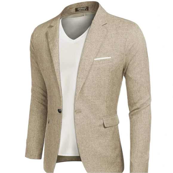 NWT COOFANDY Men's Blazer Casual Sport Coats Slim Fit One Button Suit Jacket - Picture 1 of 8